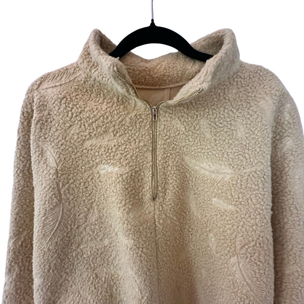 Zara Sherpa Oversized Poncho/Cape with Feather Detail - Tan (XL) ✨🧥 - Picture 3 of 9